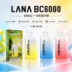 LANA Bar BC 6000 一次性電子煙 超涼款 可充電 12種口味